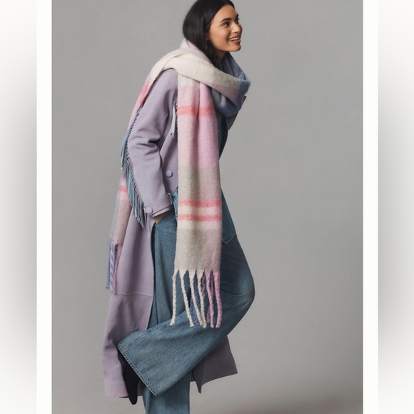 Anthropologie Plaid Scarf in Lavendar